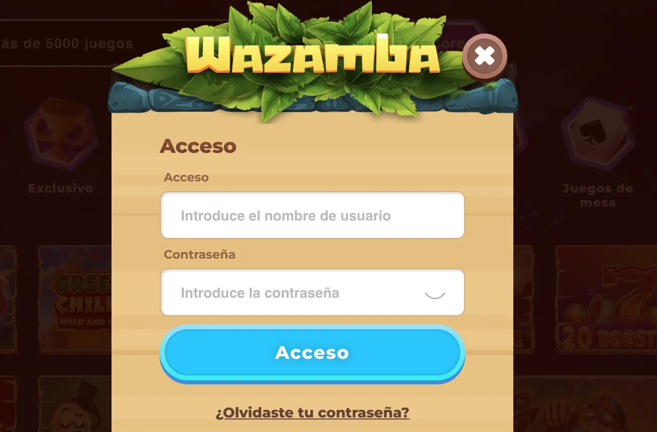Registro en Wazamba Casino