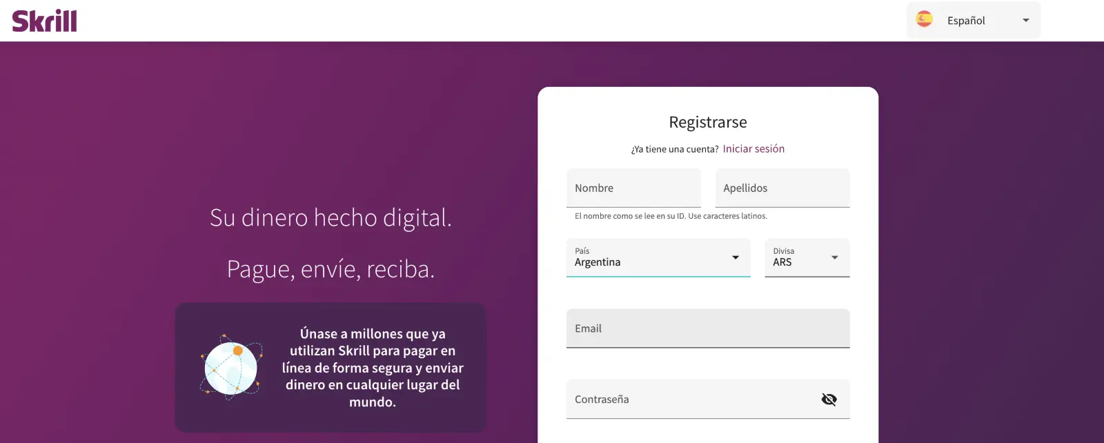 Registro Skrill