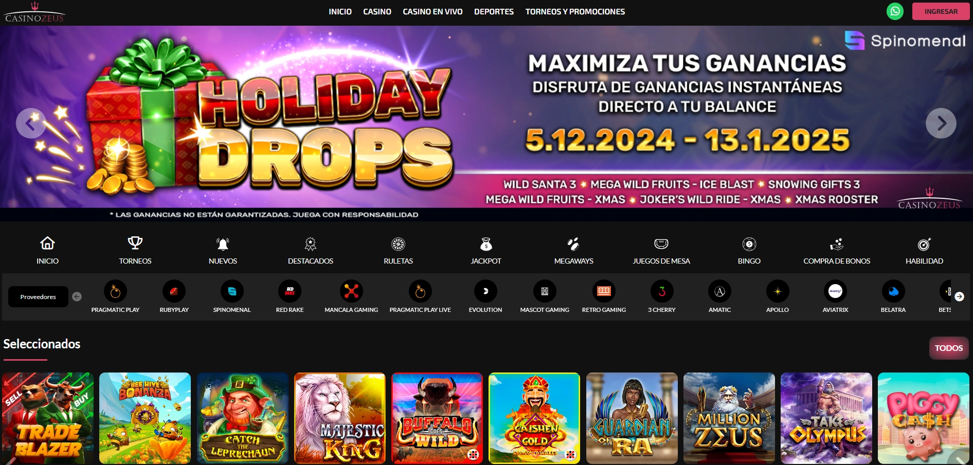 Zeus casino app